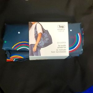 Lug Eco shopper set NWT Rainbow Navy